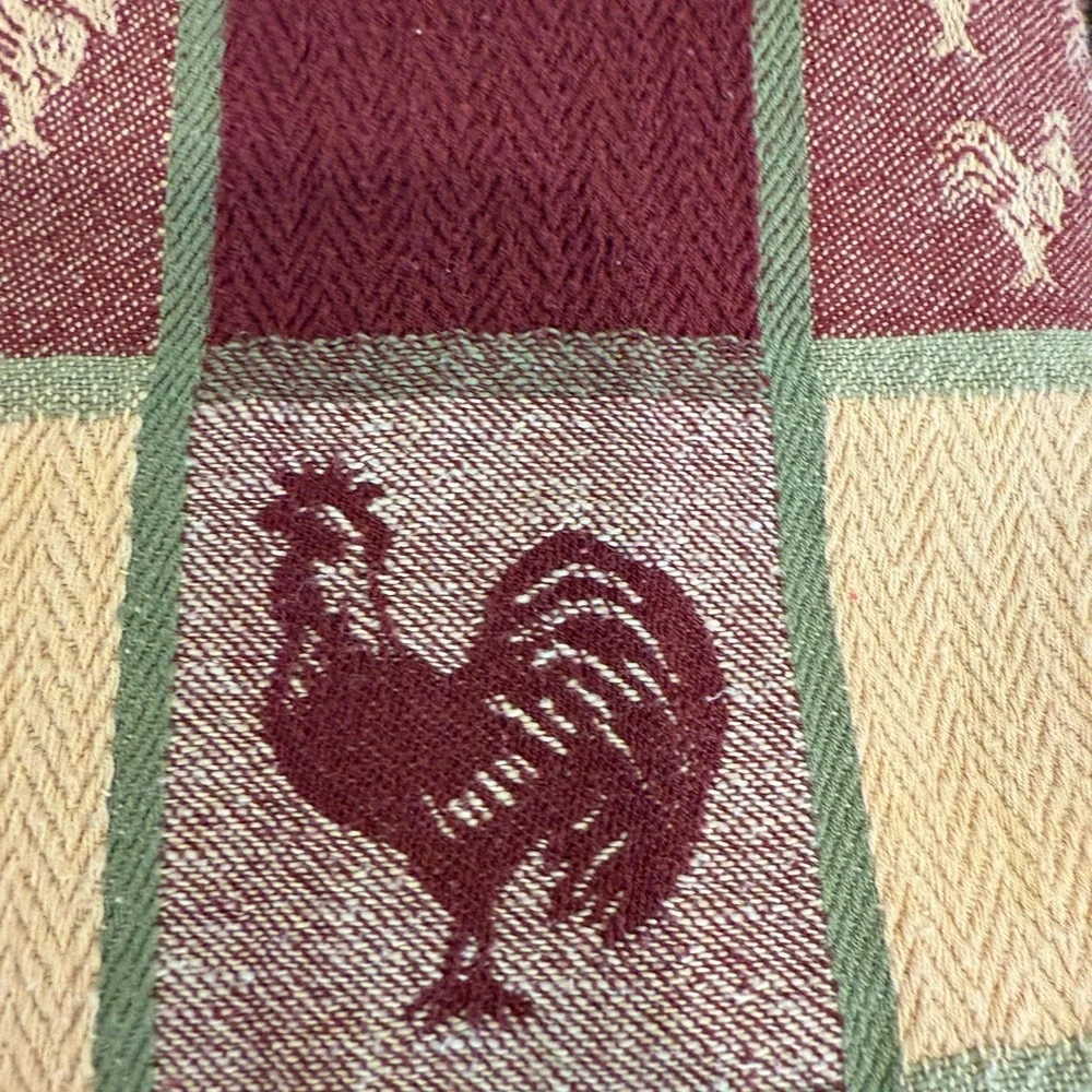 Vintage Rooster Patterned Tablecloth grannycore cottage‎ core rectangular farm